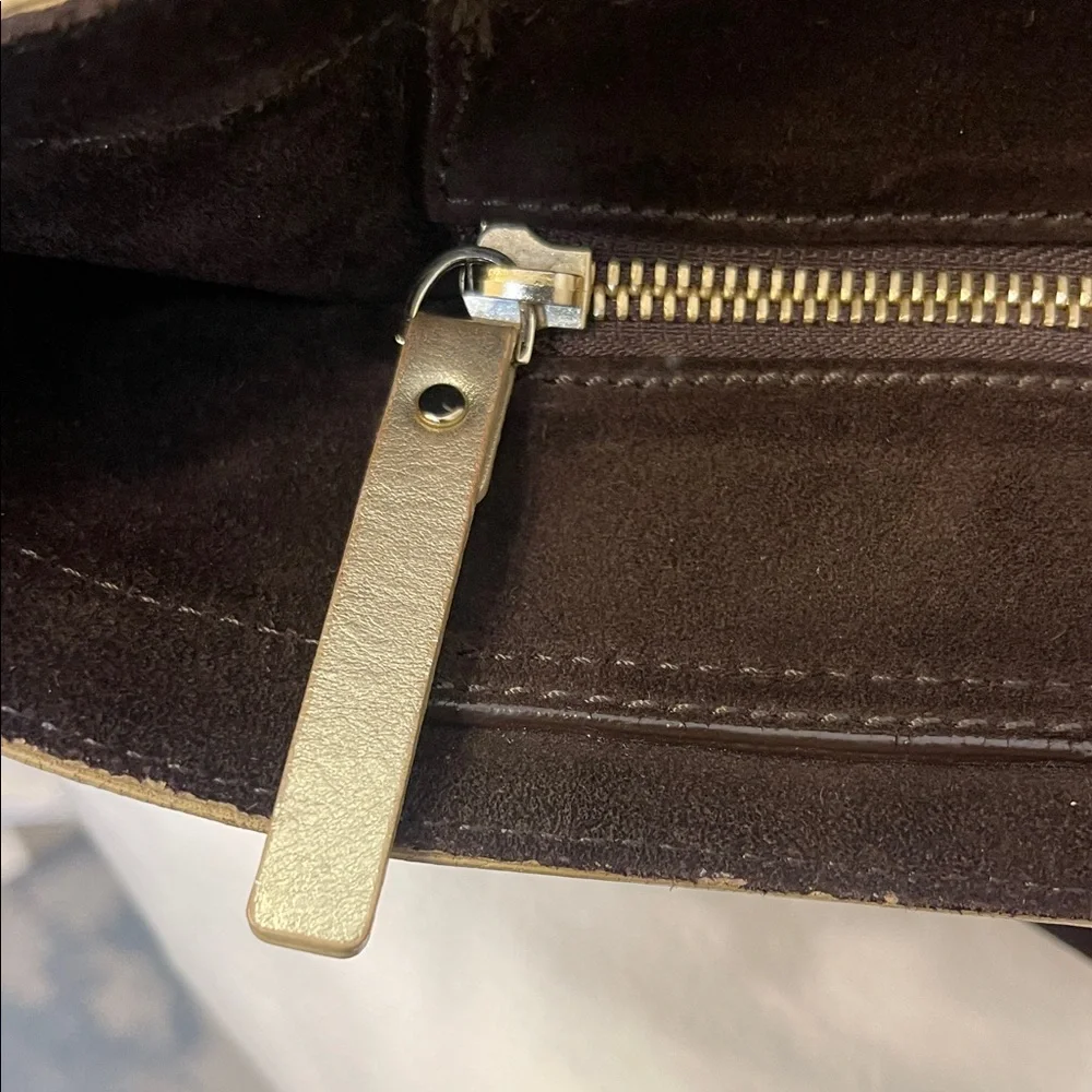 Kate Spade Suede Brown and Gold Tote EUC